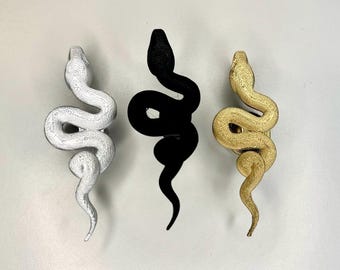 Snake Drawer Knobs | Serpent Drawer Pulls | Gothic Snake Cabinet Knobs | Witchy Decor | Multiple Colors