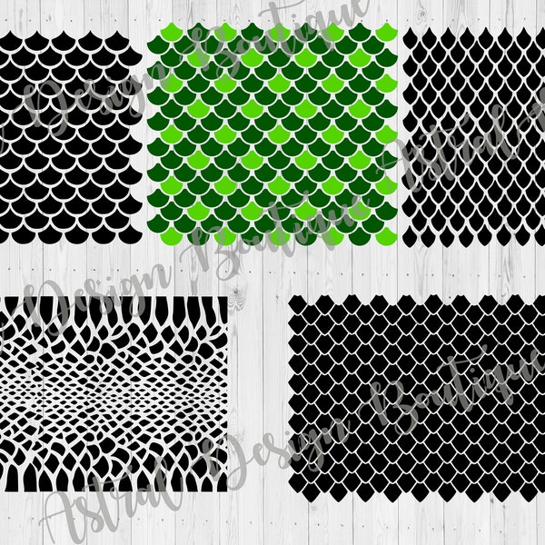 Scales SVG Bundle, 3D Scales Dragon. Mermaid, Snake Scales| Cut Files for Cricut Silhouette, Fish Scales, Tumblers Clipart, Vector Images