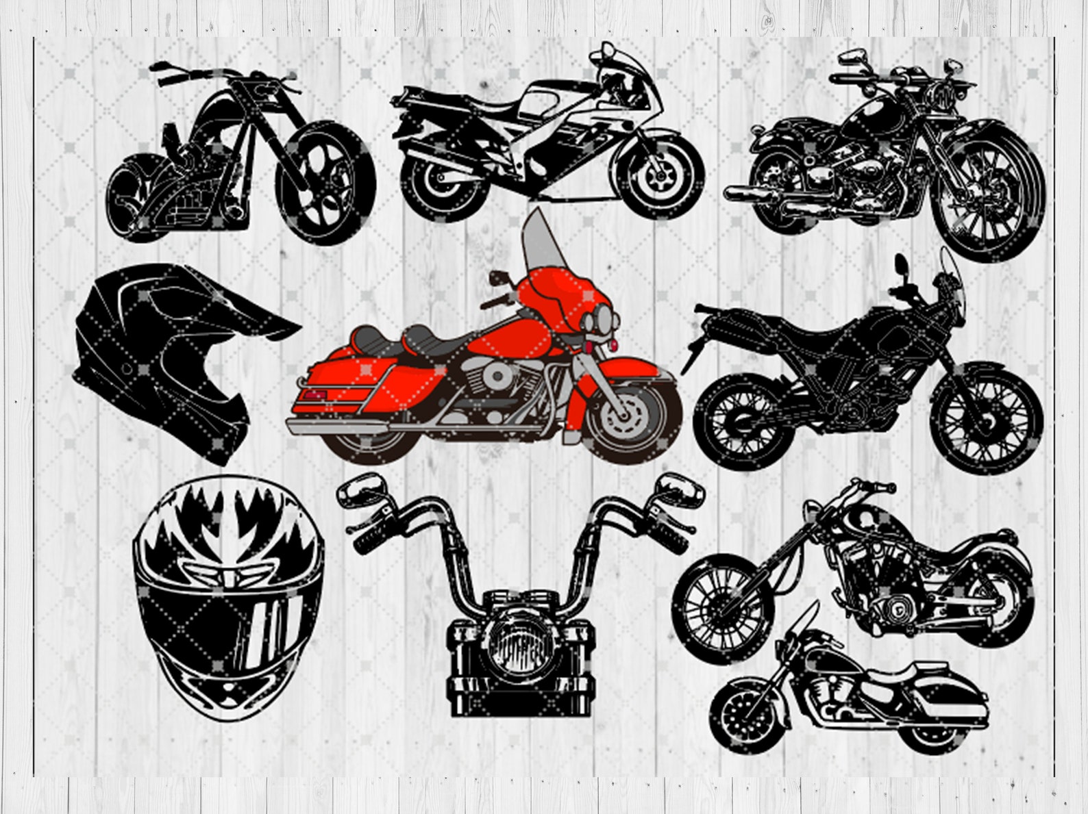 Motorcycle Svg Bundle Cut Files For Cricut Silhouette Motor Etsy