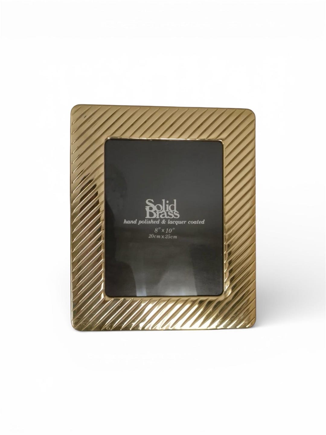 Vintage Solid Brass 8x10 Picture Frame Hand Polished Gold Tone Ribbed ...