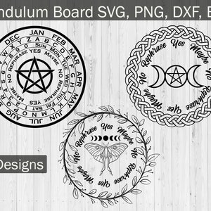 Pendulum Board SVG Cut Dateien für Cricut | Ouija Spirit Board SVG | Talking Board Clipart | Ouija Clipart | CNC Laser Dateien | Hexerei