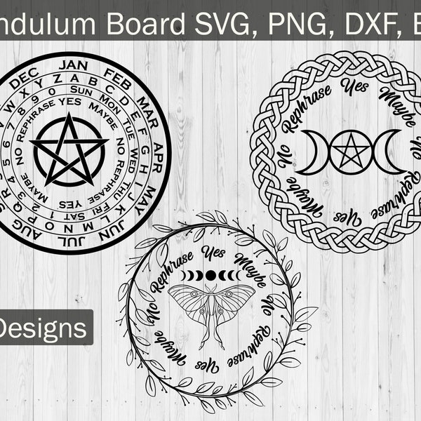 Pendulum Board SVG Cut Files for Cricut | Ouija Spirit Board SVG | Talking Board Clipart | Ouija Clipart | CNC Laser Files | Witchcraft