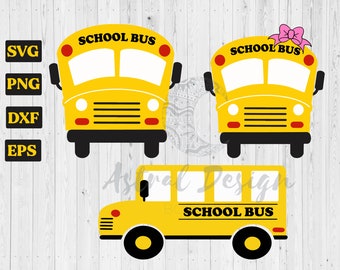 School Bus SVG Cut Files for Cricut Silhouette, School Clipart, School Bus with Bow, Back to School