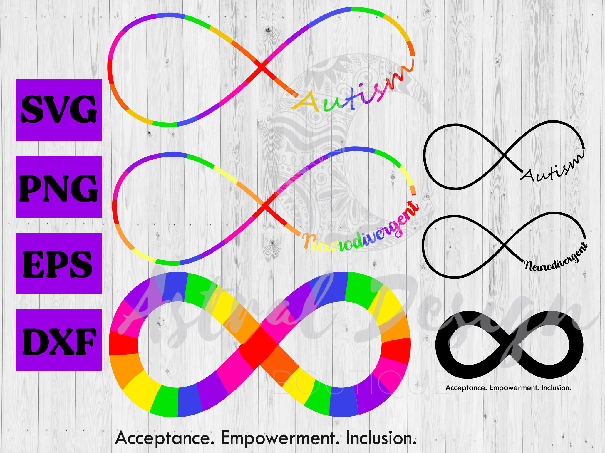 Rainbow Autism Infinity Symbol SVG Cortar archivos para - Etsy España