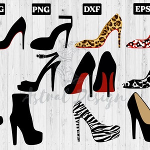 High Heels Shoes Boots SVG Bundle Digital Download| Cut Files For Cricut, Silhouette, Stilettos, Strappy Heels, Boots, PNG, Dxf, Eps