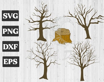 Fall, Winter Trees SVG Digital Download Cut Files for Cricut, Silhouette, Rustic Nature,  Clipart, Images, Graphics, Halloween Tree