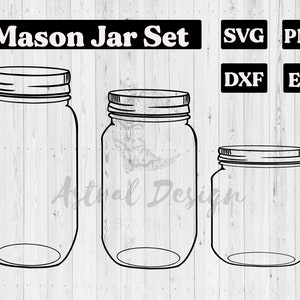 Einmachglas SVG | Einmachglas PNG, Einmachgläser Clipart, Flasche SVG, Flaschenschnittdateien für Cricut Silhouette, Laser Cnc