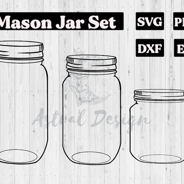 Mason Jar SVG | Mason Jar PNG, Mason Jars Clipart, Bottle SVG, Bottle Cut Files for Cricut Silhouette, Laser Cnc