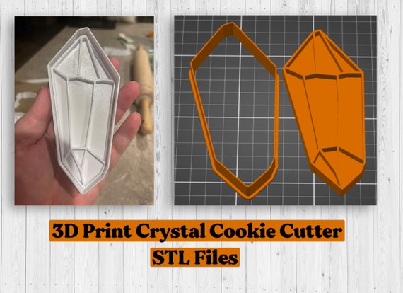 Crystal Gemstone Cookie Cutter 3D Print STL Files | Cookie Cutter STL | 3D Print Files | Unique Cookie Cutter STL