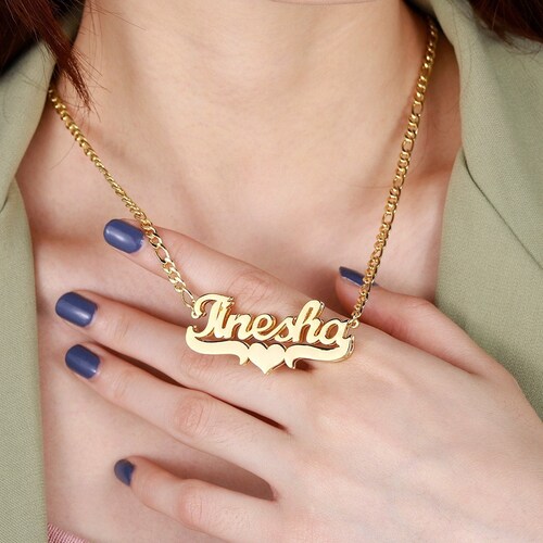 Two name nameplate necklace Clearance