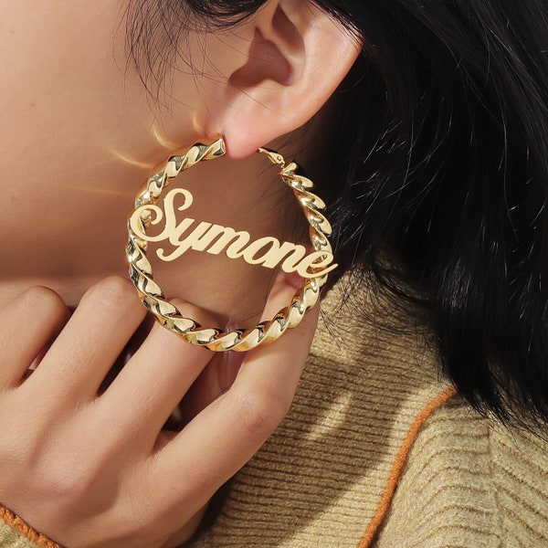 Custom Hoop Earrings Etsy