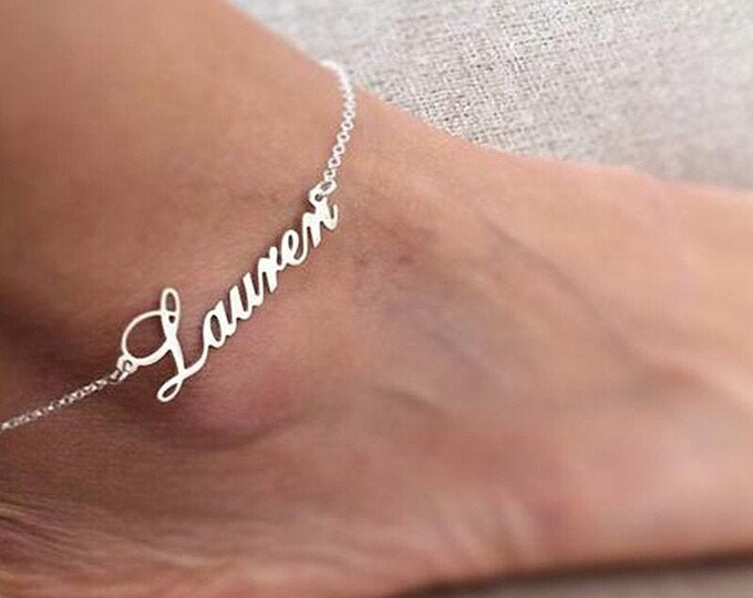 Custom Name Anklet Ankle Bracelet Name Customized Jewelry Etsy