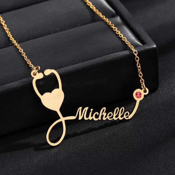 Custom Name Stethoscope Necklace 