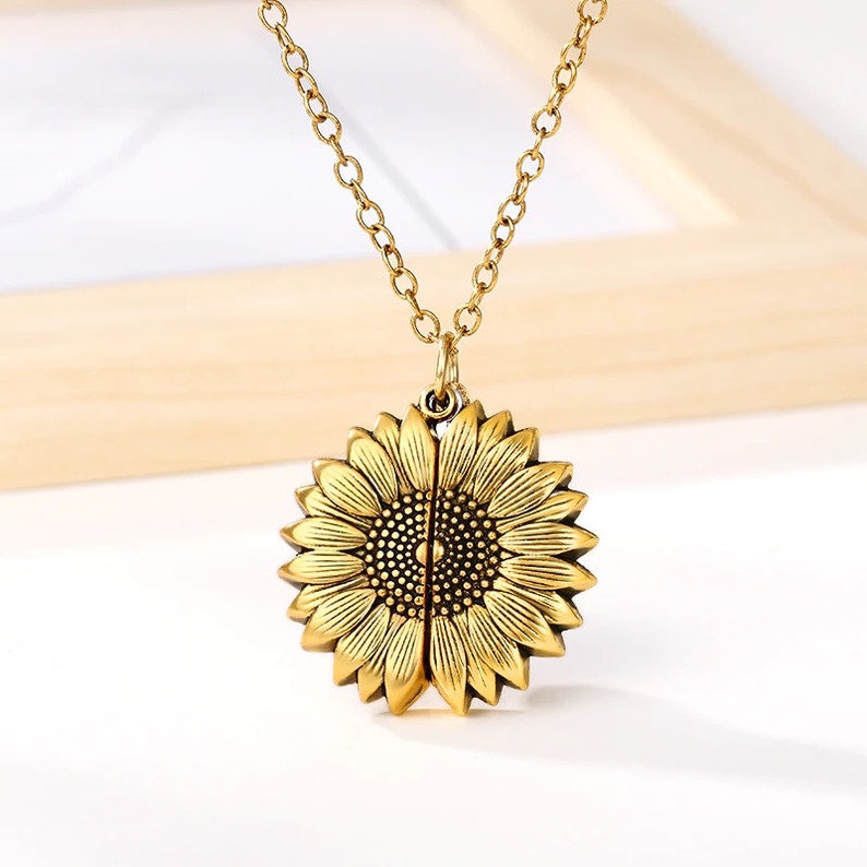 18K Sunflower Necklace You Are My Sunshine Necklace Sunshine Etsy