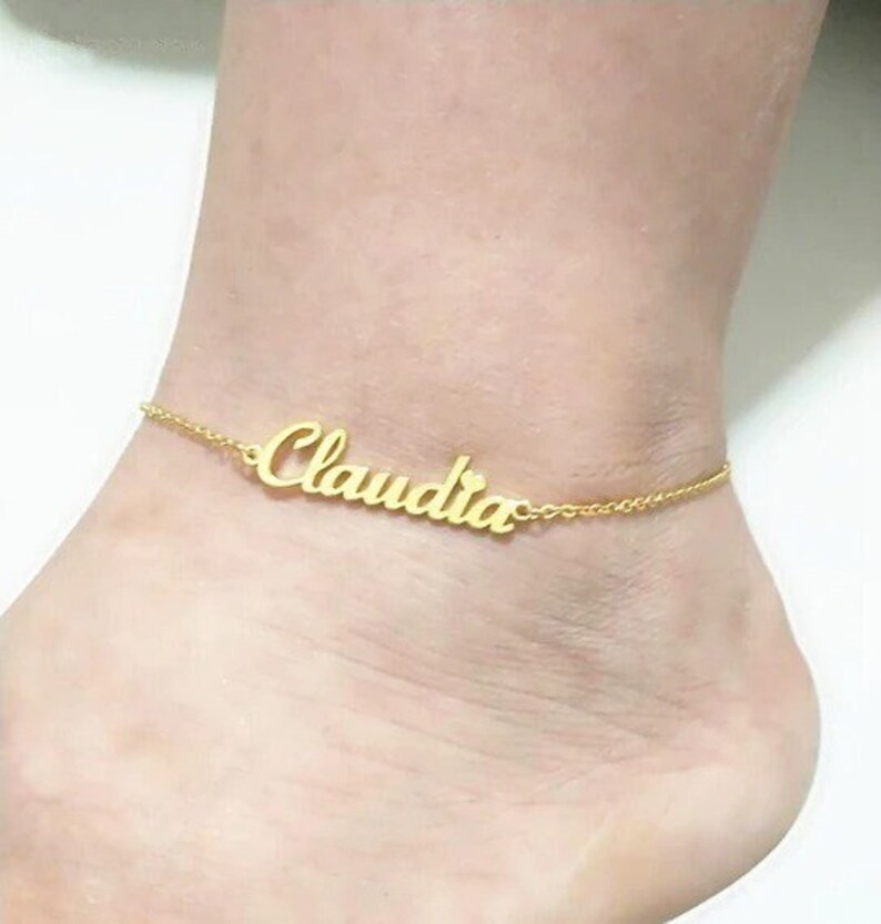 Custom Name Anklet Ankle Bracelet Name Customized Jewelry Etsy