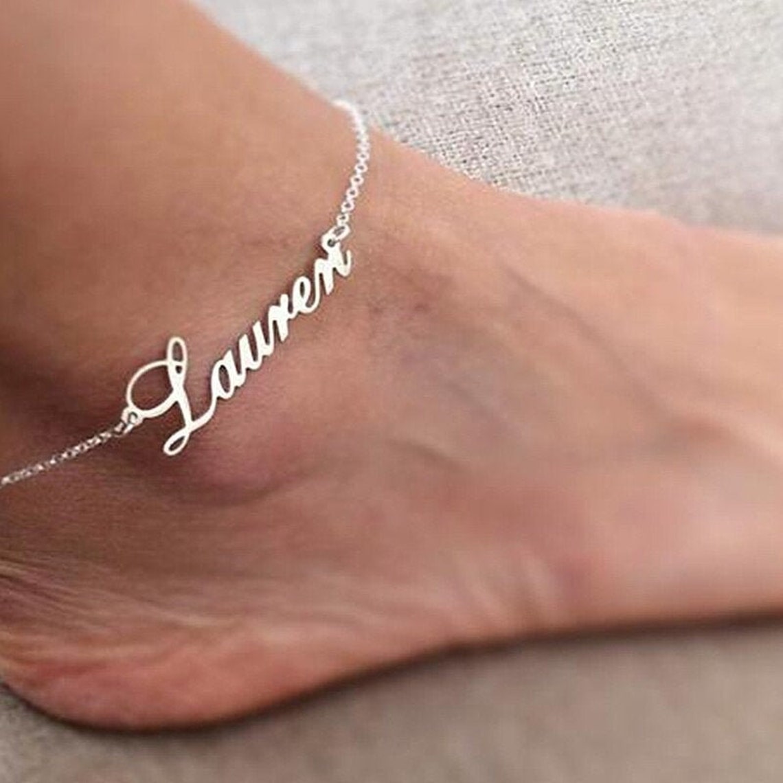 Ankle Bracelet With Name Ankle Bracelet Name Anklet Custom Etsy