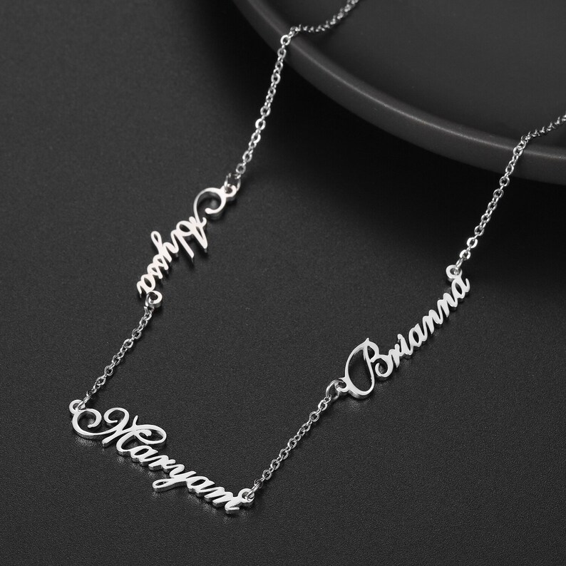 Custom Multiple Name Necklace Children Name Necklace Etsy