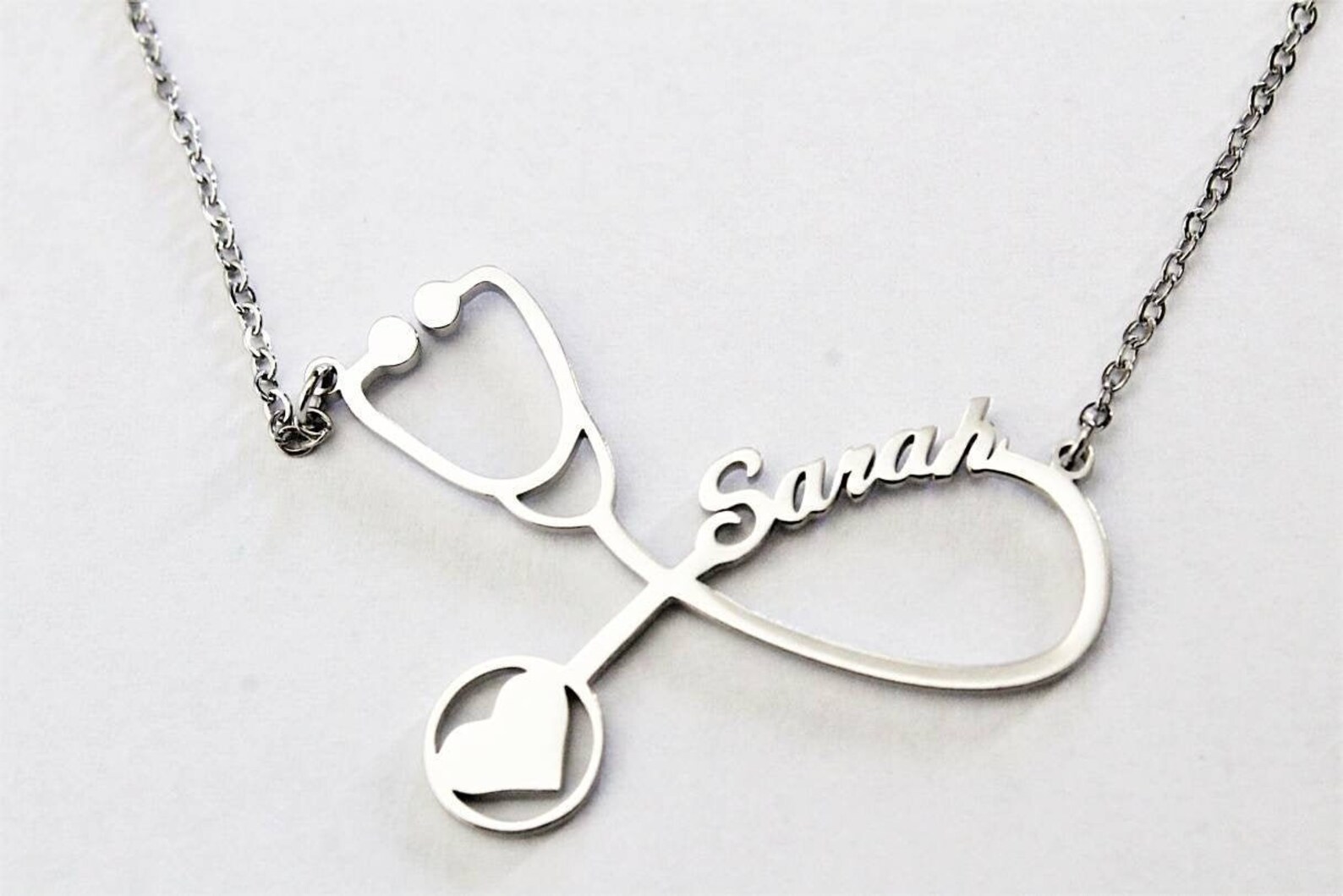 Custom Name Stethoscope Necklace Personalized Name Necklace Etsy