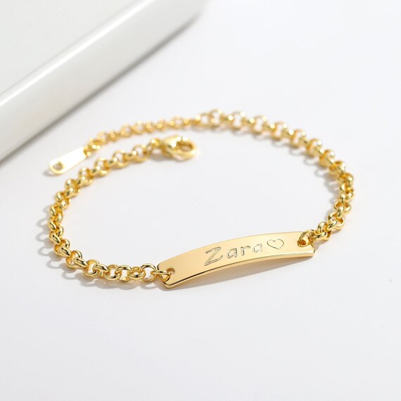 Personalized Gold Bar Bracelets for Women Custom Name Bracelet Engraved  Bracelet Initial Nameplate Monogram Bracelet Party Gift