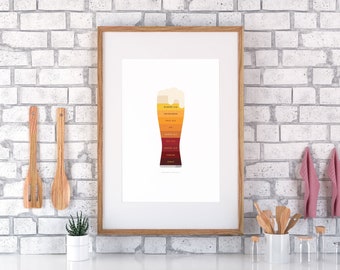 Beer Types Art Print, Beer Guide, Man Cave Decor (Digital Download)