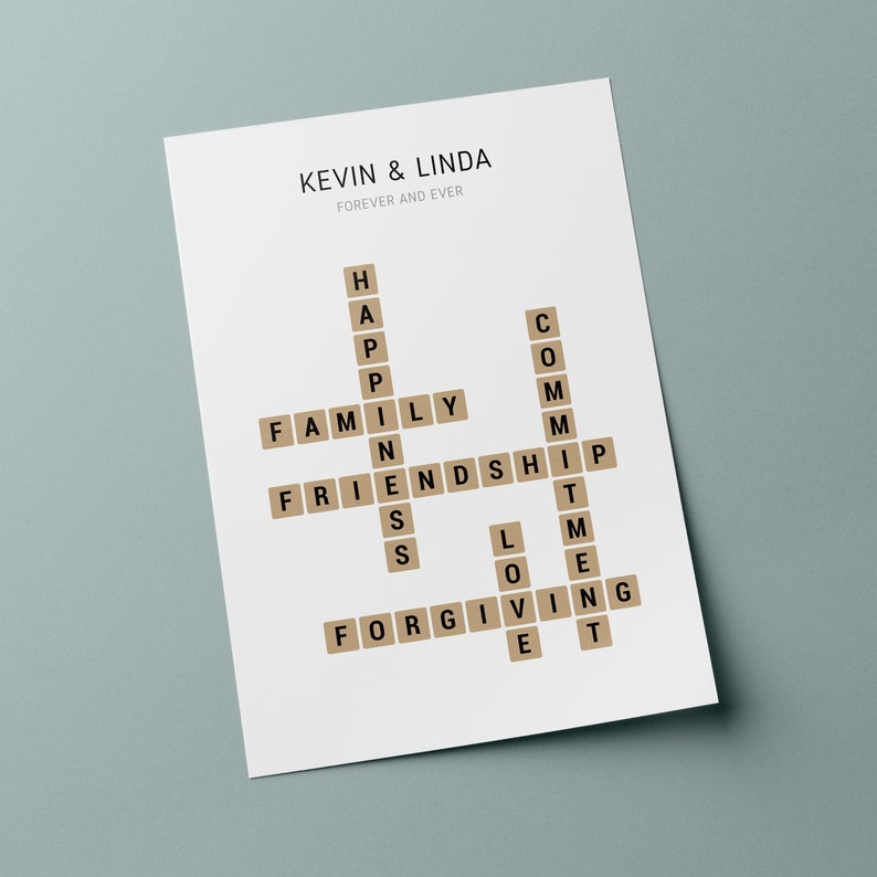 Custom Crosswords Personalized Crosswords Poster Custom Scrabble Printable - Etsy