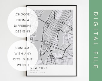 Personalized City Map, Custom Map Poster, Personalized Map, Custom City Poster, Custom Location Poster, Location Printable, City Map Sign