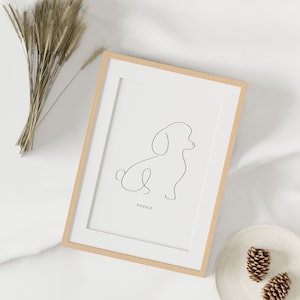 Poodle Line Art Print, Dog Line Art Print, Dog Line Art Poster, Dog Drawing, Dog Portrait, Dog Wall Art, Minimalist Wall Art image 4