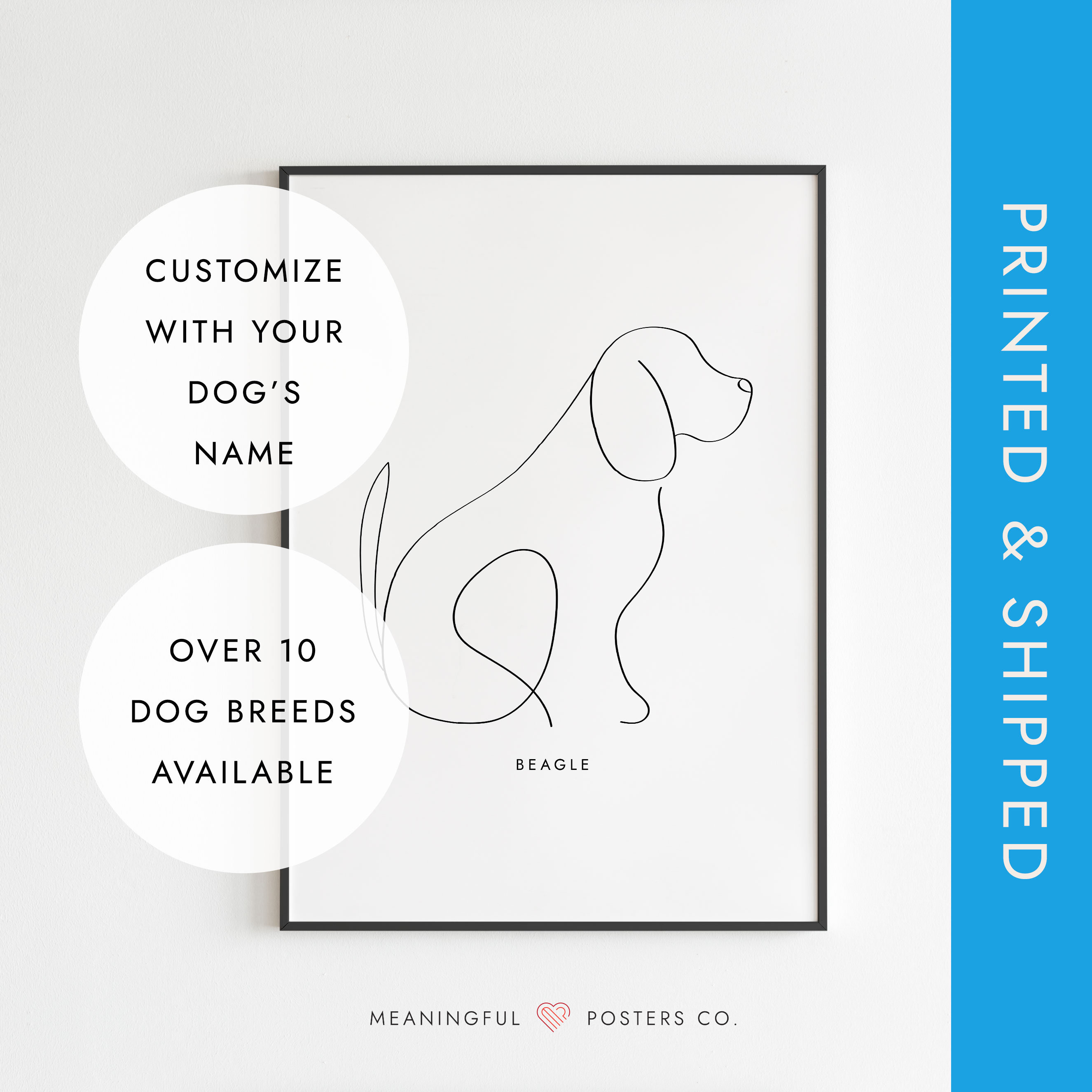 Custom Dog Poster Custom Dog Line Art Print Personalized Dog Etsy