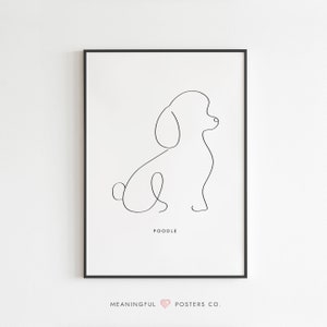 Poodle Line Art Print, Dog Line Art Print, Dog Line Art Poster, Dog Drawing, Dog Portrait, Dog Wall Art, Minimalist Wall Art