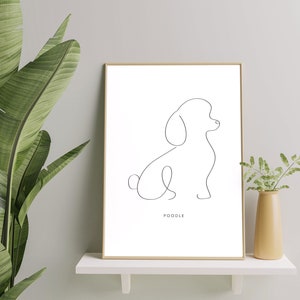 Poodle Line Art Print, Dog Line Art Print, Dog Line Art Poster, Dog Drawing, Dog Portrait, Dog Wall Art, Minimalist Wall Art image 3