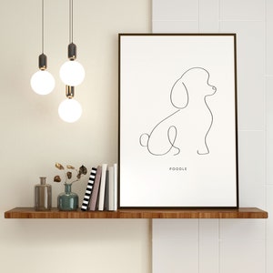 Poodle Line Art Print, Dog Line Art Print, Dog Line Art Poster, Dog Drawing, Dog Portrait, Dog Wall Art, Minimalist Wall Art image 5