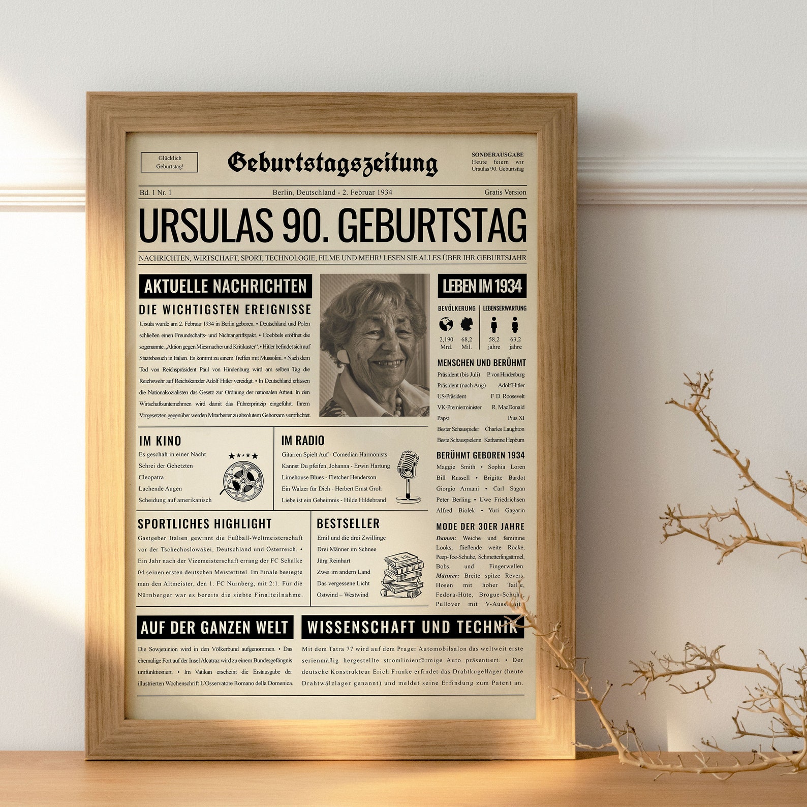 90. Geburtstag Party Dekoration – Roségoldenes Banner, Extra Großes Hintergrund-Poster (185x110 Cm) Für Wand, Tisch, Garten – Inkl. Aufhängeseil