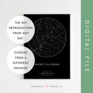 Sternenkarte nach Datum, Personalisierte Himmelskarte, Personalisierte Himmelskarte, Digitale Sternenkarte, Himmlische Karte, My Night Sky Poster, My Stars Printable, My Sky Map