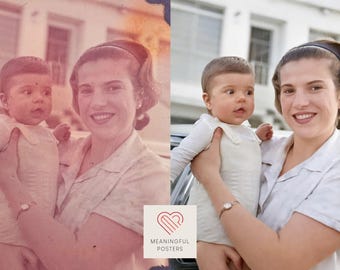 Photo Restoration Service, Fix Blurry and Faded Old Photos, 24h Delivery, Digital Download