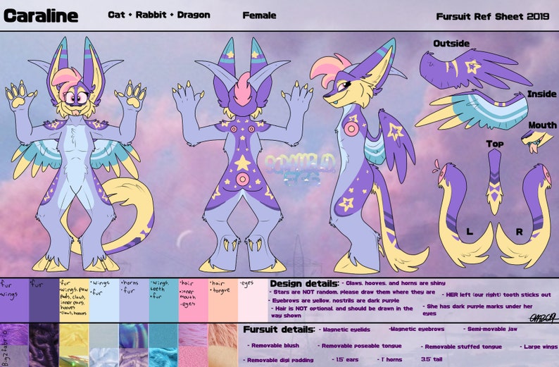 Custom Furry Fursuit Reference Ref Sheet Etsy