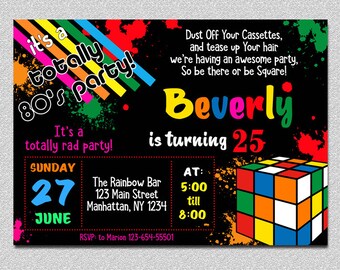 80s Party Invitation Etsy 80s Party Invitation Etsy