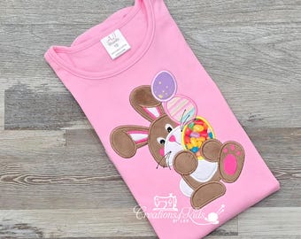 Easter Shirt, Easter Embroidered Shirt, Easter Bunny Shirt, Girl Bunny Easter Shirt, Cute Easter Shirt, Personalized Easter Shirt, Egg Shirt