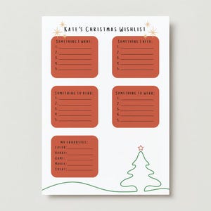 Christmas List Printable | Christmas Wish List Printable For Kids | Printable Gift List | Festive Printable