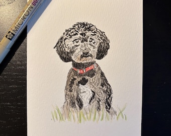 Custom Watercolor Pet Portrait: Personalized Dog Painting, Pet Memorial Gift
