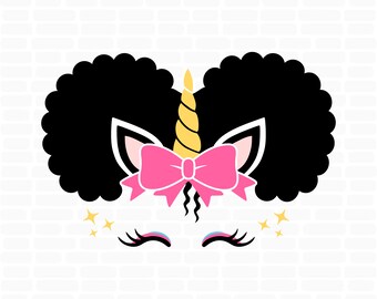 Download Afro Unicorn Svg Etsy