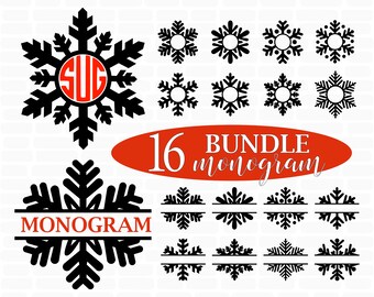 Download Snowflake Monogram Svg Etsy