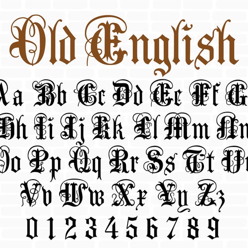 Old English Font Clipart files for Cricut Old English | Etsy