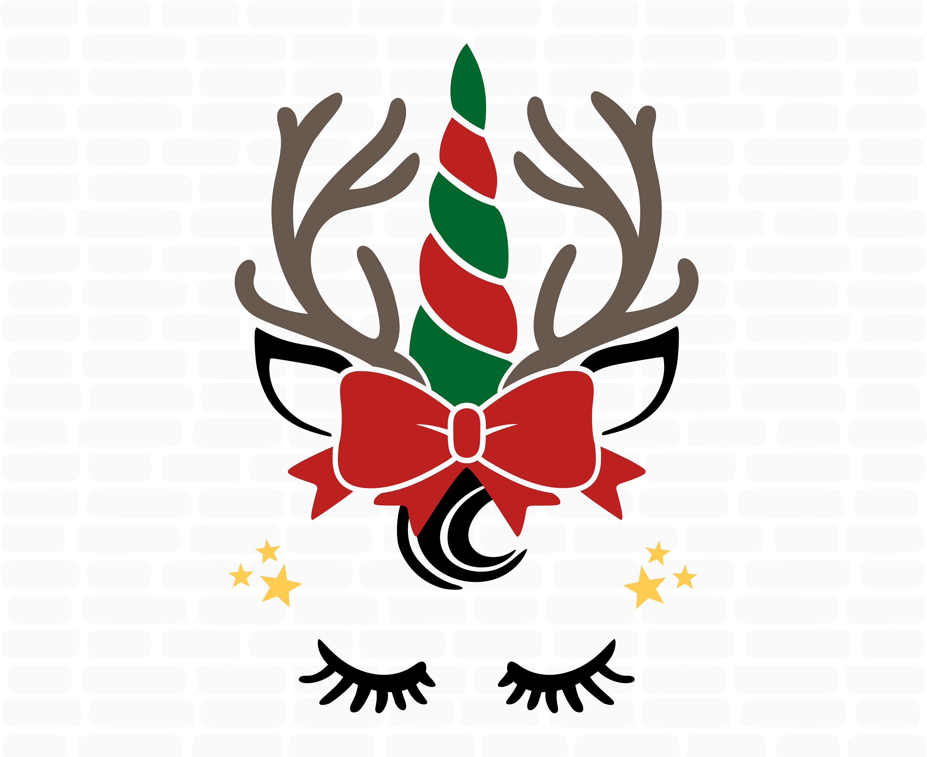 Christmas unicorn svg Reindeer svg Antler svg Christmas deer | Etsy