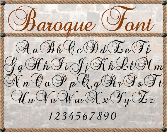 Baroque font svg Word fonts Wedding font Cricut cursive script | Etsy