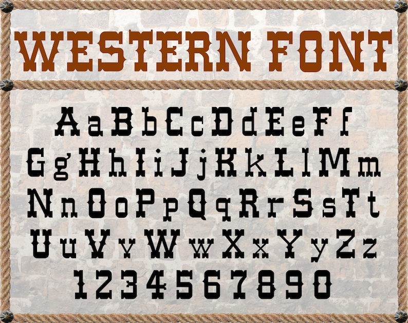 Western font svg Western alphabet Saloon font Cowboy monogram | Etsy
