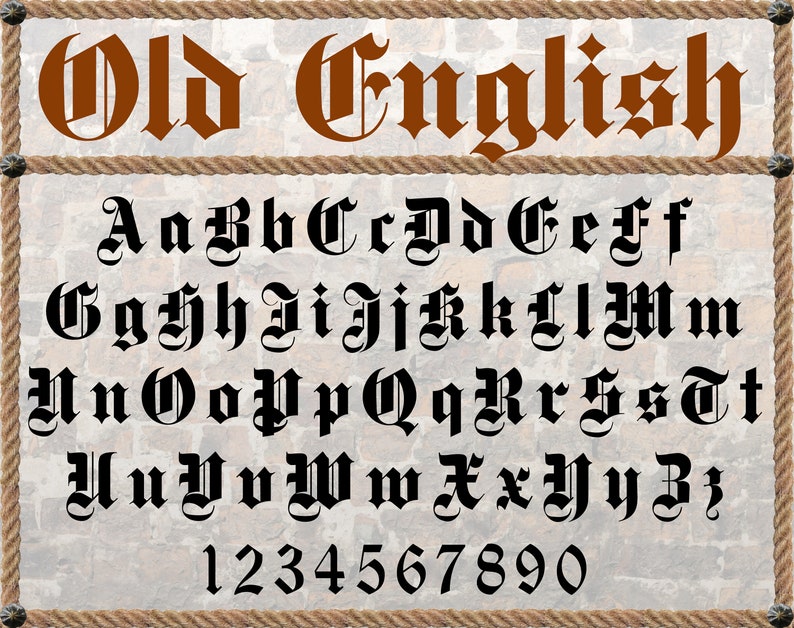 Old English script svg Old English font svg Old English | Etsy