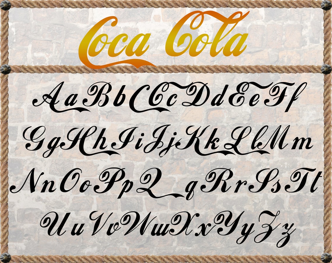 Coca Cola alphabet letters svg Coca Cola clipart alphabet ttf Etsy