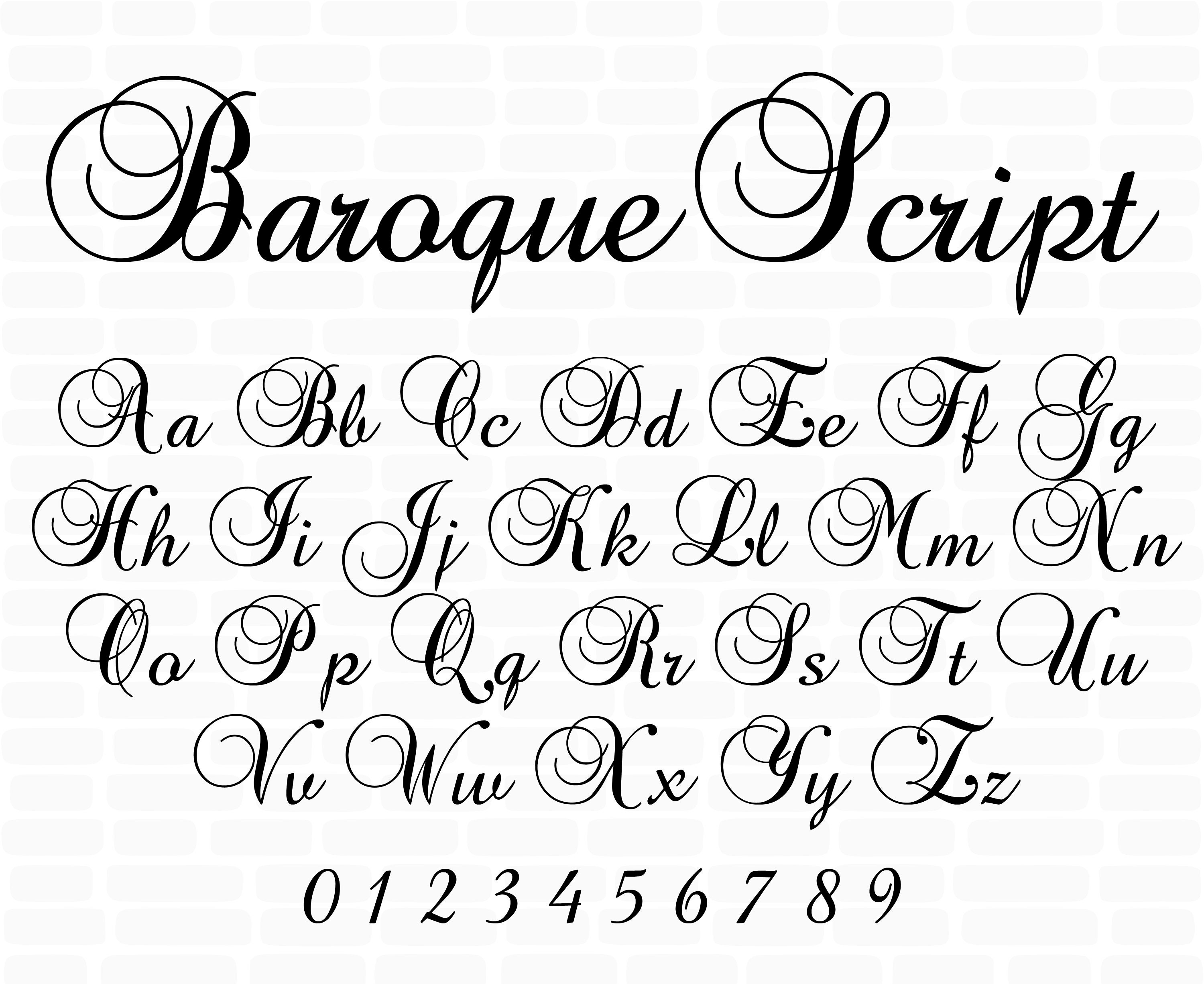 Download Baroque Font Svg Word Fonts Wedding Font Cricut Cursive Script Etsy