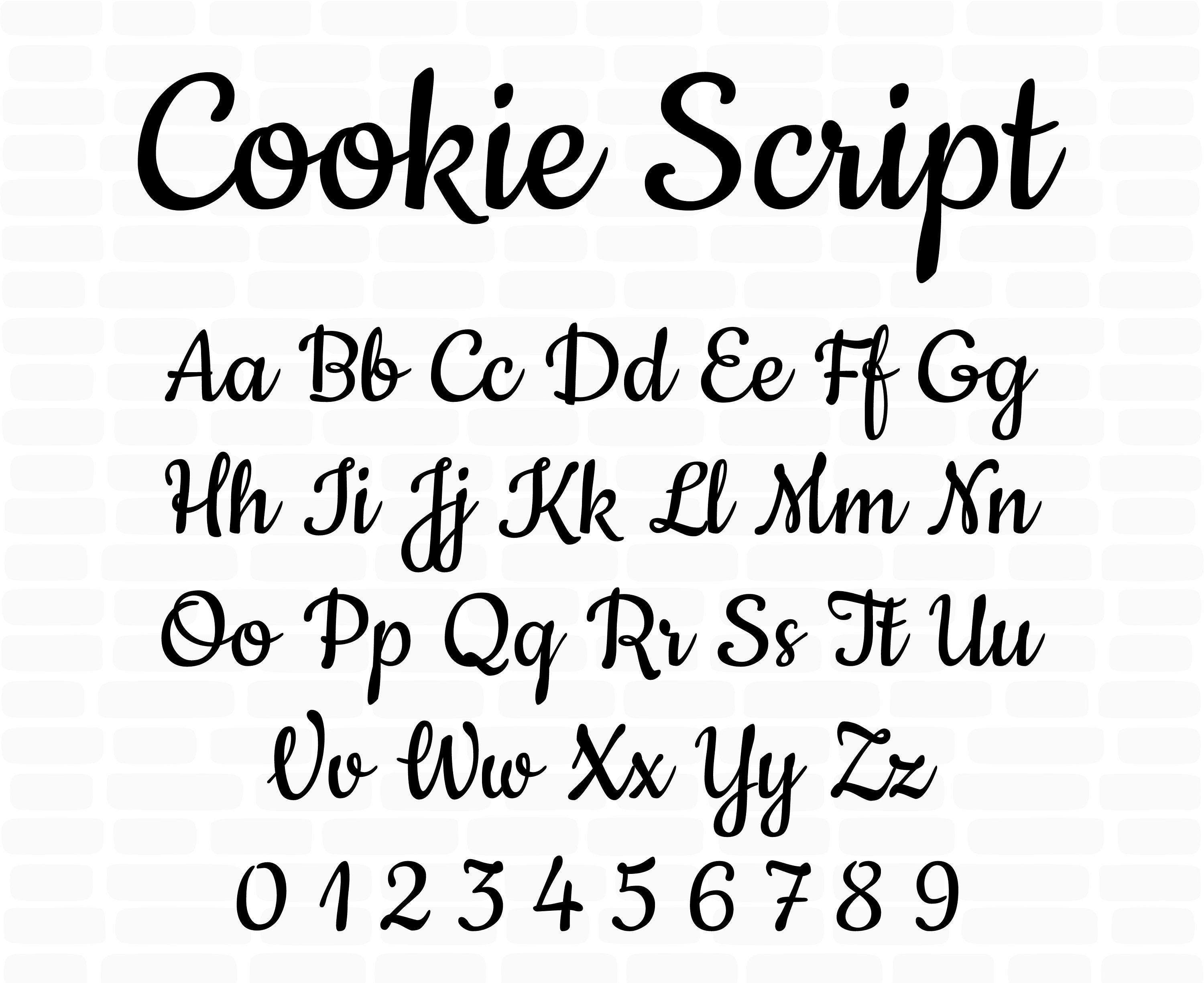 Cookie font svg Cursive font svg files for Cricut Cookie Etsy