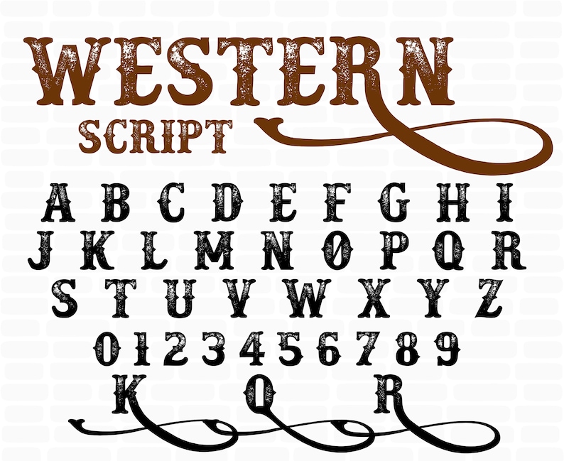 Download Western monogram font Files for Cricut Western font svg | Etsy